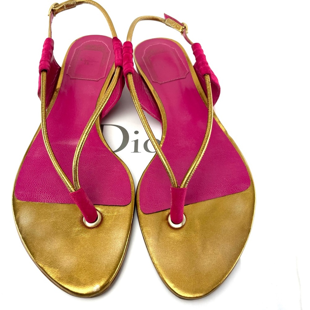Dior Grecian Fuchsia Suede Sandals